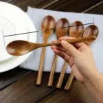 5 Pieces Wooden Spoon Soup and Fork