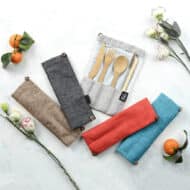 Bamboo Cutlery Set (Light grey bag) - Image 3