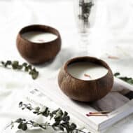 Coconut Shell Candle - Toasted Coconut Scent - Image 4