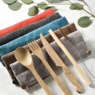 Bamboo Cutlery Set (Light grey bag) - Image 4