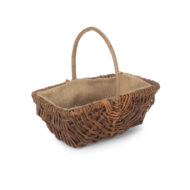 Rectangular Unpeeled Willow Garden Trug With Hessian Lining - Image 2