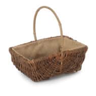 Rectangular Unpeeled Willow Garden Trug With Hessian Lining - Image 3