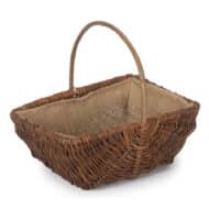 Rectangular Unpeeled Willow Garden Trug With Hessian Lining - Image 4