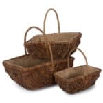 Rectangular Unpeeled Willow Garden Trug With Hessian Lining