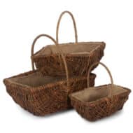 Rectangular Unpeeled Willow Garden Trug With Hessian Lining