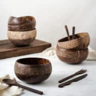 Eco-friendly Coconut Bowls & Spoons Set - Image 5