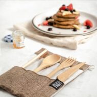 Bamboo Cutlery Set (Light grey bag) - Image 10