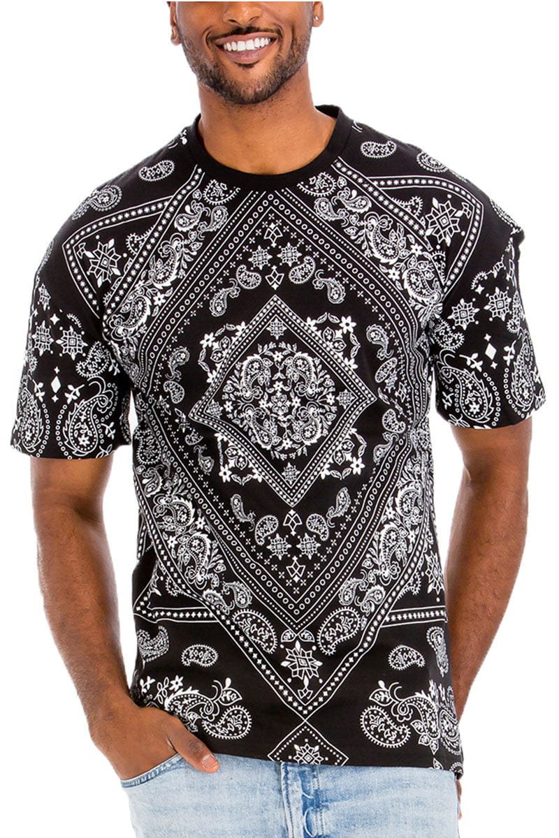 BLACKWHf_c329466a-8950-4f86-8acb-040138ce0cae.jpg Paisley Print Tshirt - Image 1