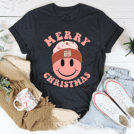 Merry Christmas Smiley Tee - Image 25